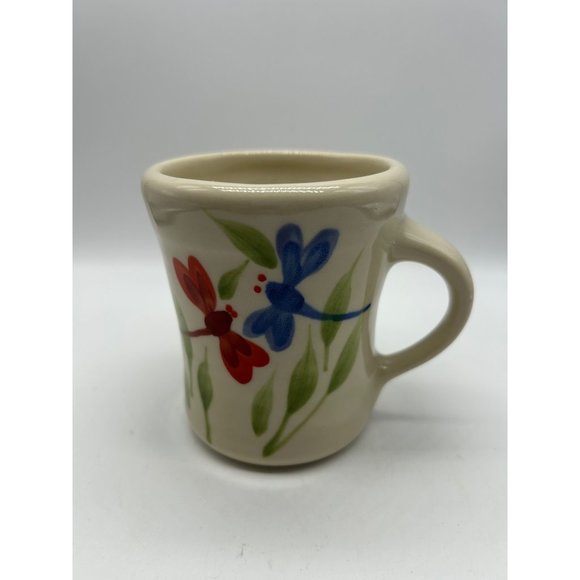 Emerson Creek Stoneware Hand Painted Dragonflies Coffee Mug - Picture 1 of 6